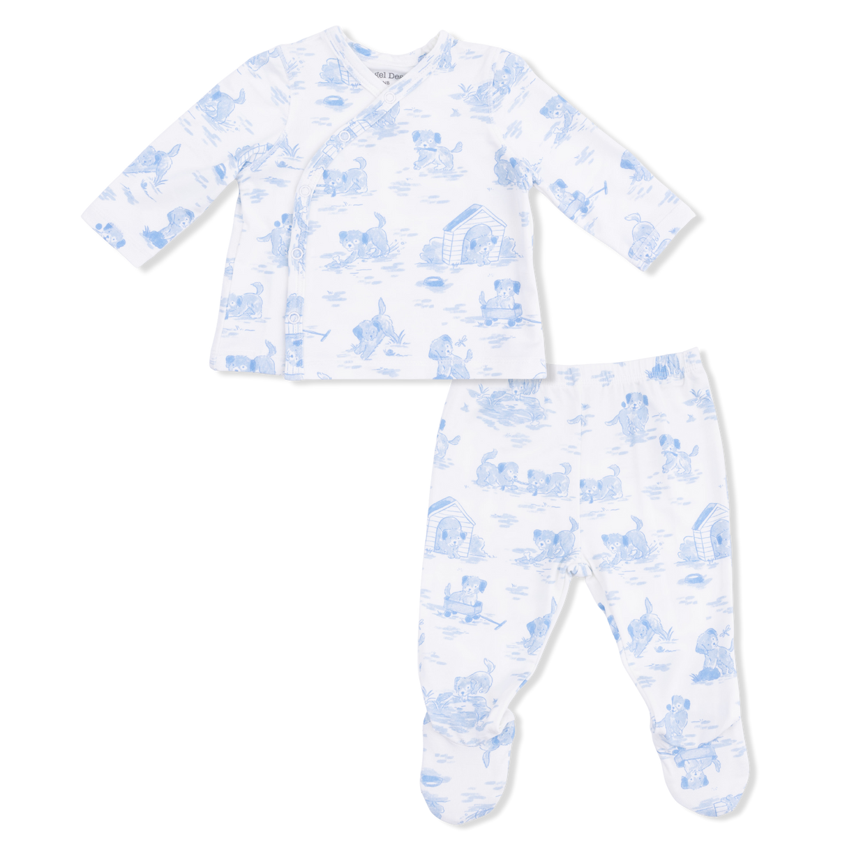 Puppy Toile Blue - Take Me Home Set with Convertible Pant