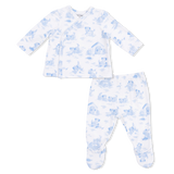 Puppy Toile Blue - Take Me Home Set with Convertible Pant