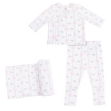 Dainty Buds and Bows - Take Me Home Set with Convertible Pant  & Swaddle Blanket Set