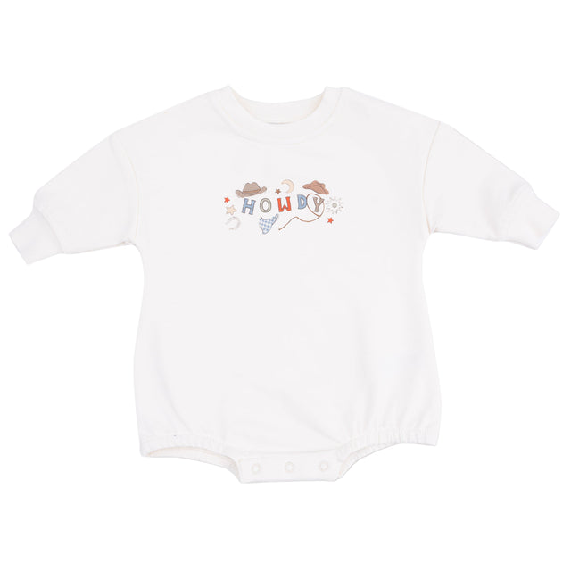 Sweatshirt Bubble with Howdy Silk Screen - HoneyBug 