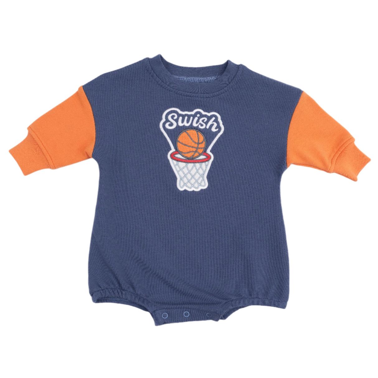 Sweatshirt Bubble with Basketball Patch - Varsity Orange - HoneyBug 