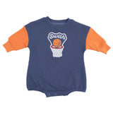 Sweatshirt Bubble with Basketball Patch - Varsity Orange - HoneyBug 
