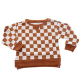 COPPER CHECKERS DREAM PULLOVER - HoneyBug 