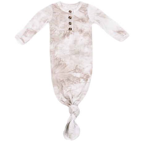 Knotted Baby Gown - Champagne Marble - HoneyBug 