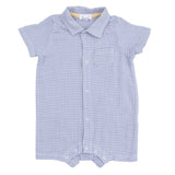 Micro Gingham Blue Blizzard - Polo Shortie