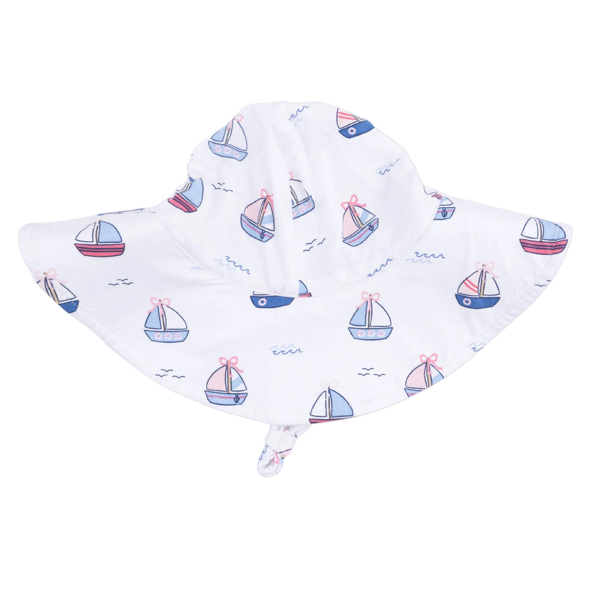 Bubbly Sailboats Pink - Wide Brim Sun Hat