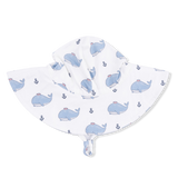 Bubbly Sailor Whales Blue - Wide Brim Sun Hat