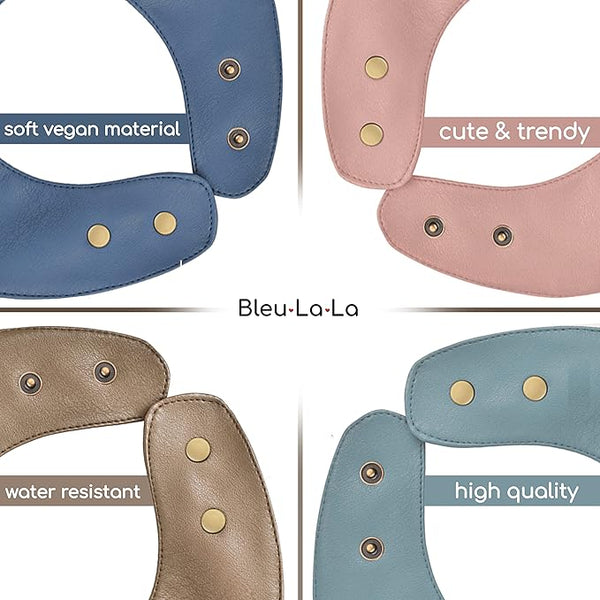 Premium Fabric Vegan Leather Easy Clean Bibs - HoneyBug 