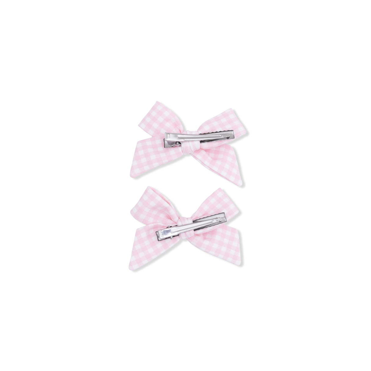 Mini Gingham Pink - 2 Pack Bow Clips