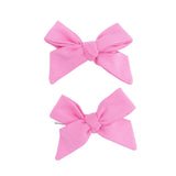 Solid Pink Drink - 2 Pack Bow Clips
