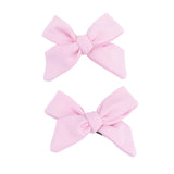 Solid Romance Rose  - 2 Pack Bow Clips