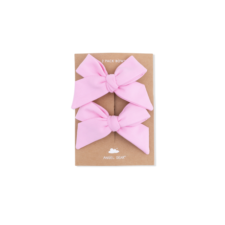 Solid Pink Frosting - 2 Pack Bow Clips