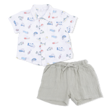 Fishing Lures - Polo Button Up with Casual Short