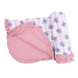 Stripe Dot Roses - Ruffle Blanket