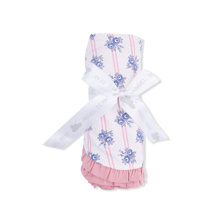Stripe Dot Roses - Ruffle Blanket