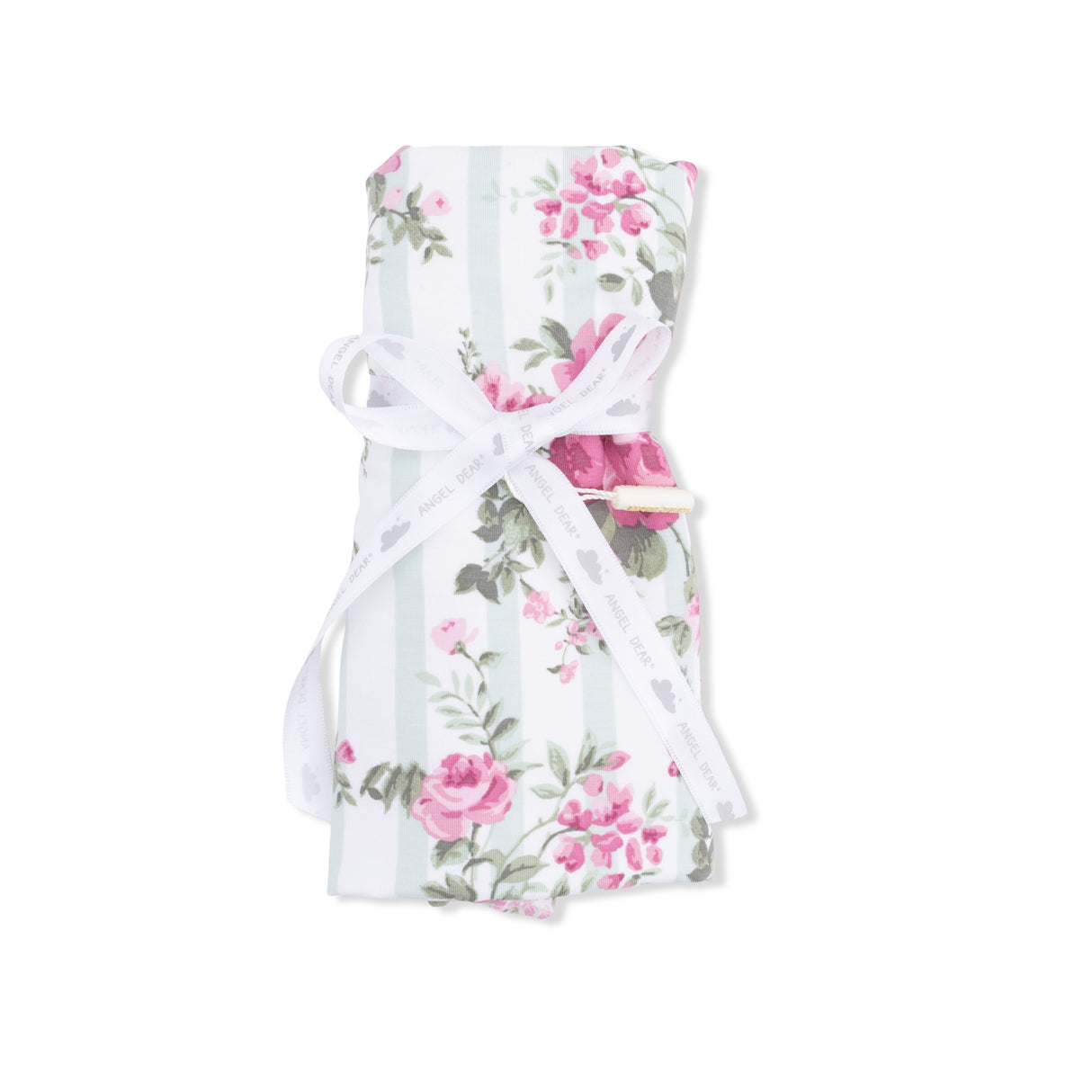 Cabbage Rose Stripe - Ruffle Burp Cloth