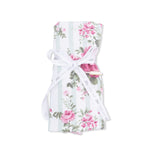 Cabbage Rose Stripe - Ruffle Burp Cloth