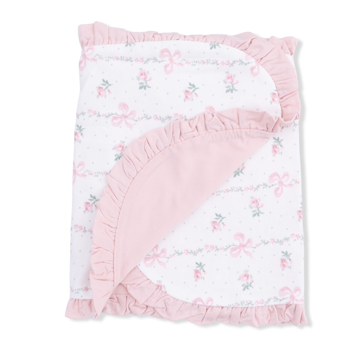 Dainty Buds and Bows - Ruffle Burp Cloth