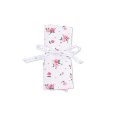 Pink Rosettes - Ruffle Burp Cloth