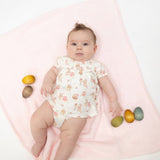 Easter Egg Hunt Pink - Smocked Ruffle Bubble with Skirt