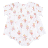 Teddy Bear Ballerina - Smocked Ruffle Bubble with Skirt