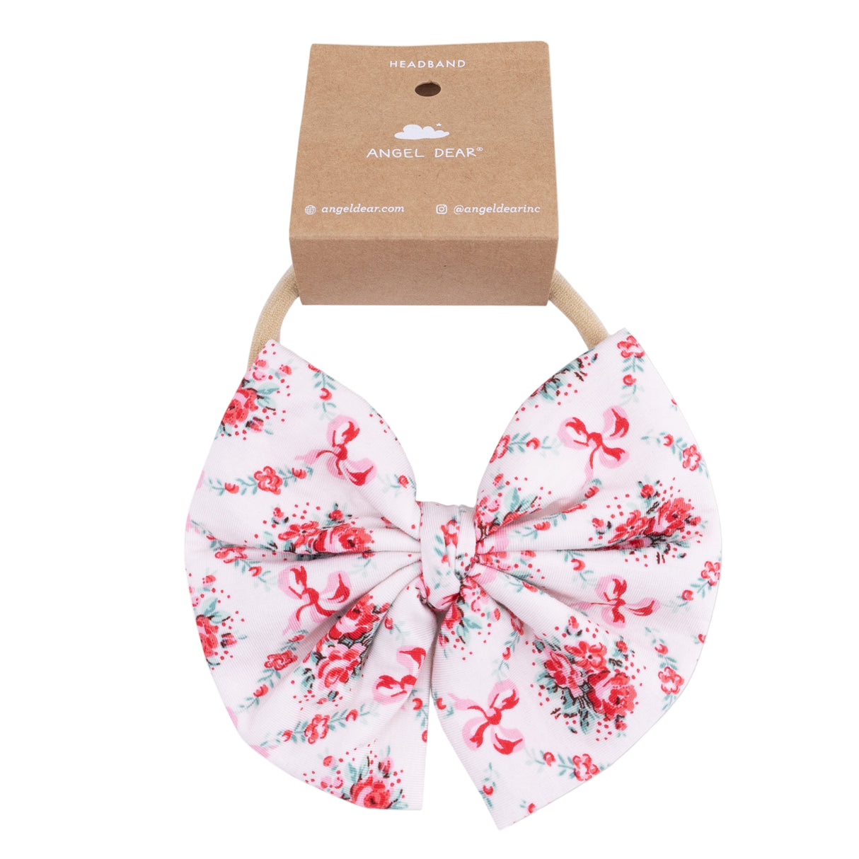 Big Bow on Soft Headband - Rose Bow Lattice - HoneyBug 
