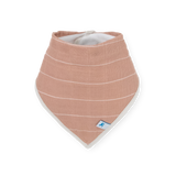 Cotton Muslin + Fleece Bandana Bib 4 Pack - Mauve Stripe - HoneyBug 