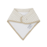 Cotton Muslin + Fleece Bandana Bib 4 Pack - Taupe Cross - HoneyBug 