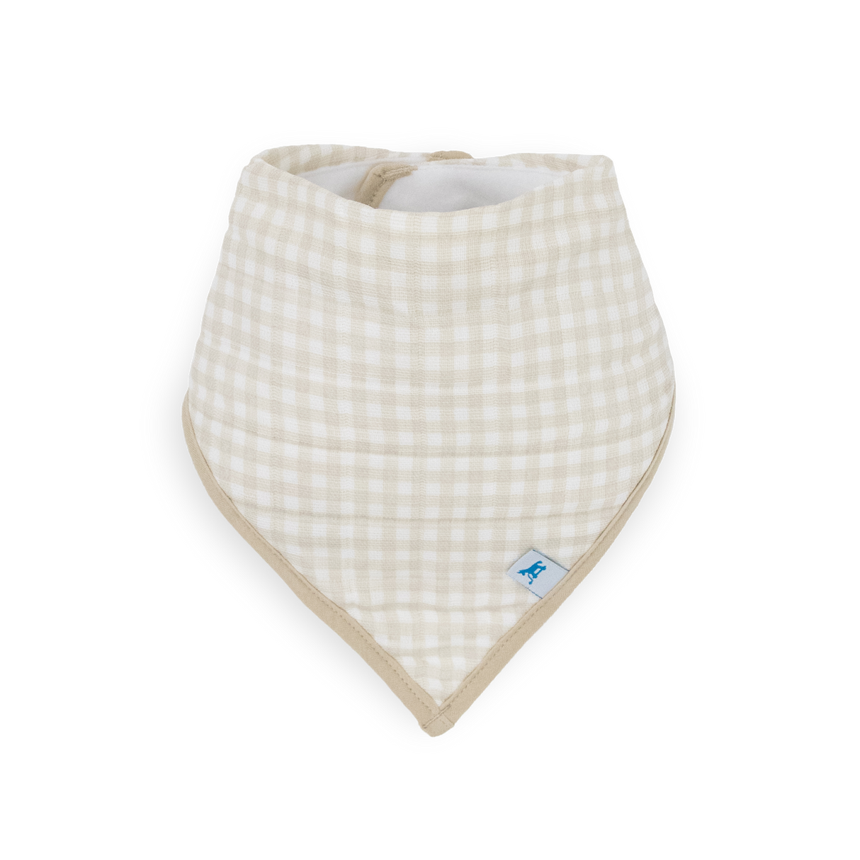 Cotton Muslin + Fleece Bandana Bib 4 Pack - Taupe Cross - HoneyBug 