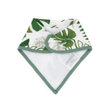 Cotton Muslin + Fleece Bandana Bib 4 Pack - Tropical Leaf - HoneyBug 