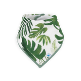 Cotton Muslin + Fleece Bandana Bib 4 Pack - Tropical Leaf - HoneyBug 