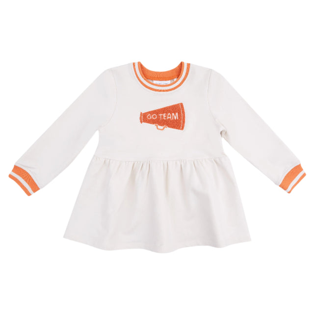Go Team French Terry Dress - Varsity Orange - HoneyBug 