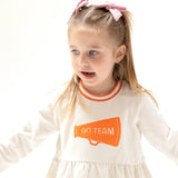 Go Team French Terry Dress - Varsity Orange - HoneyBug 