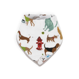 Cotton Muslin + Fleece Bandana Bib 4 Pack - Woof - HoneyBug 