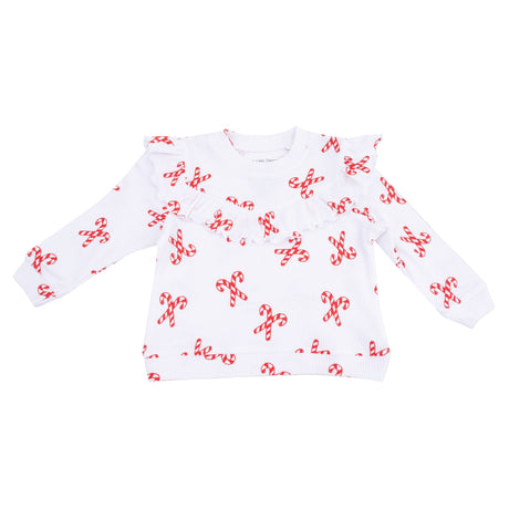 Candy Canes  - V Ruffle Top - HoneyBug 