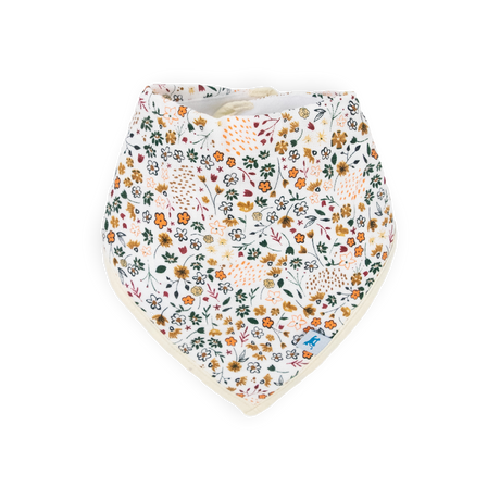 Cotton Muslin + Fleece Bandana Bib 4 Pack - Pressed Petals - HoneyBug 