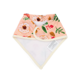 Cotton Muslin + Fleece Bandana Bib 4 Pack - Vintage Floral - HoneyBug 