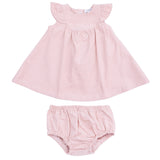 Scoop Yoke with Ruffle Dress + Bloomer - HoneyBug 