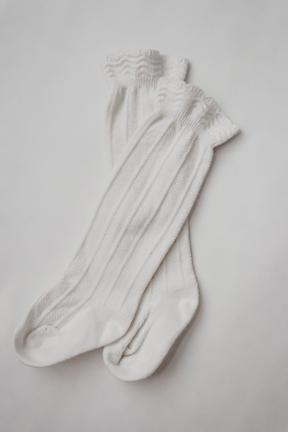 Ruffle Cotton Knee High Socks