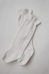 Ruffle Cotton Knee High Socks