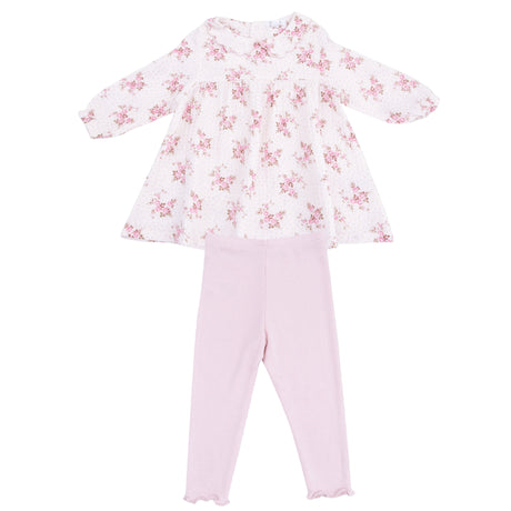 Long Sleeve Petal Collar Dress + Legging - HoneyBug 