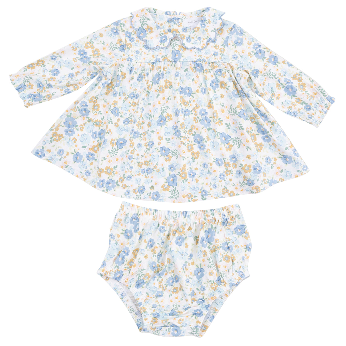 Long Sleeve Petal Collar Dress and Bloomer - HoneyBug 