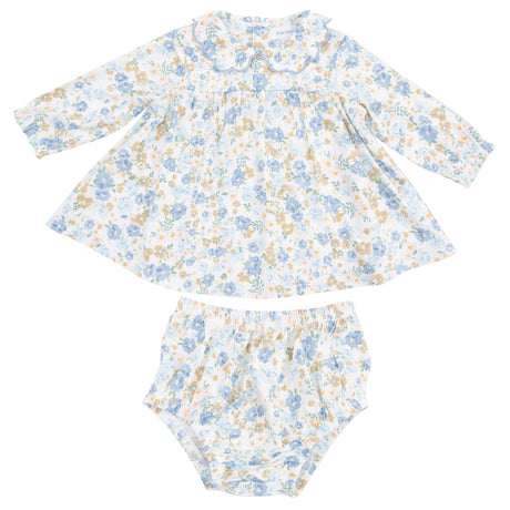 Long Sleeve Petal Collar Dress and Bloomer - HoneyBug 