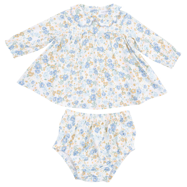 Long Sleeve Petal Collar Dress and Bloomer - HoneyBug 