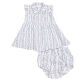 Kimberly Floral Stripe - Western Pearl Snap Dress & Bloomer