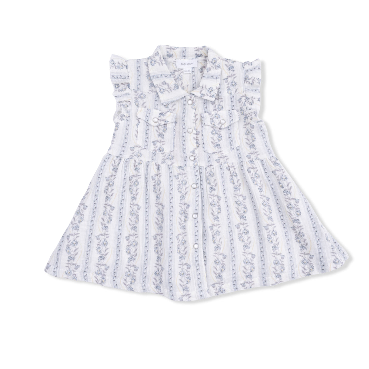 Kimberly Floral Stripe - Western Pearl Snap Dress & Bloomer