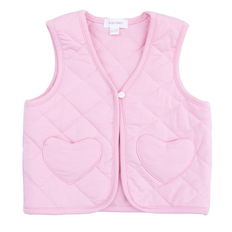 Quilted Vest with Heart Pocket - HoneyBug 