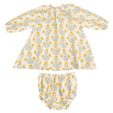 Long Sleeve Ruffle Dress + Bloomer - HoneyBug 