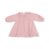 Long Sleeve Ruffle Smocked Neck Dress + Diaper Cover - HoneyBug 