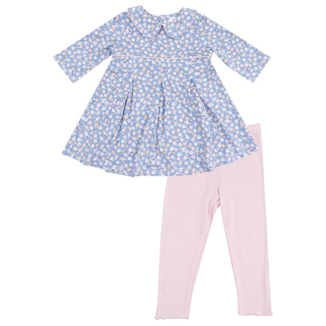 Box Pleat Dress  & Leggings - HoneyBug 